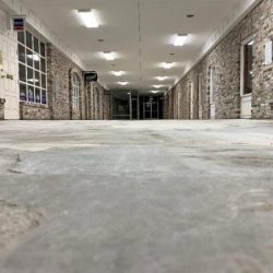 uneven concrete floor